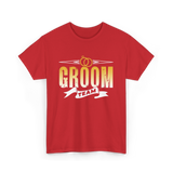 Groom Team Wedding Celebration T-Shirt - Red