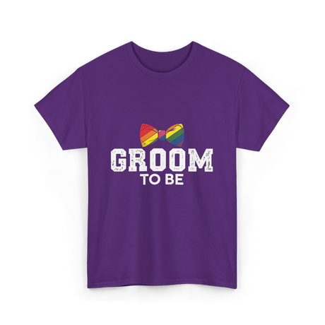 Groom To Be LGBT Wedding T-Shirt - Purple