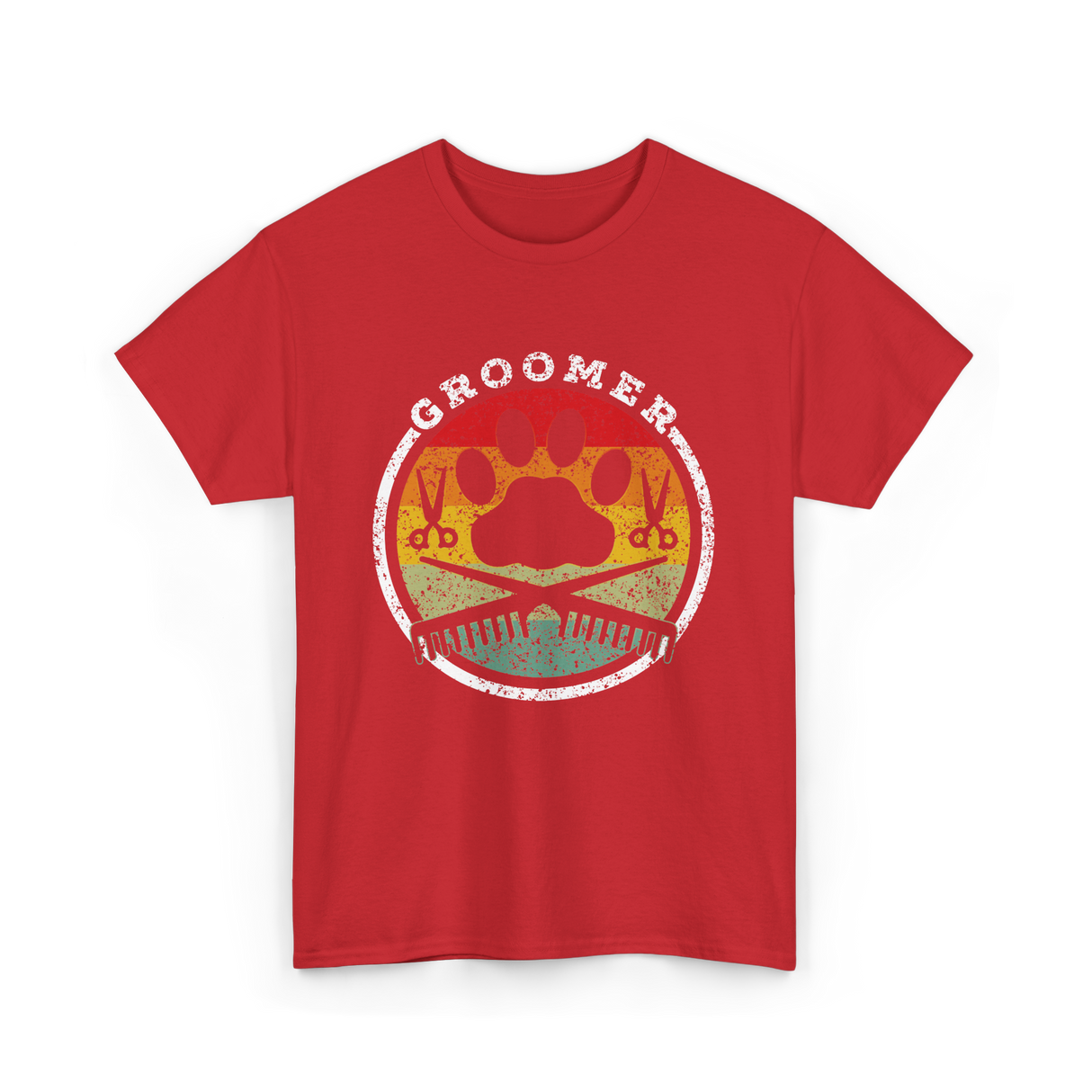 Groomer Dog Grooming T-Shirt - Red