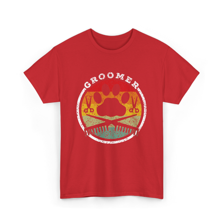 Groomer Dog Grooming T-Shirt - Red