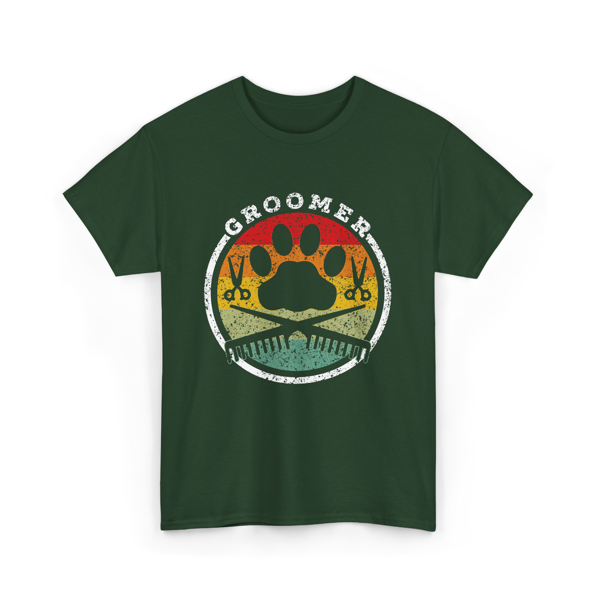 Groomer Dog Grooming T-Shirt - Forest Green