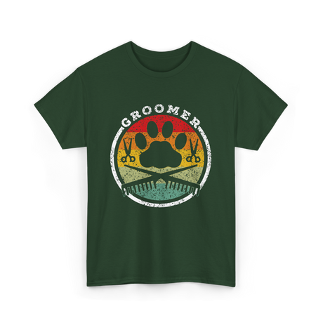 Groomer Dog Grooming T-Shirt - Forest Green