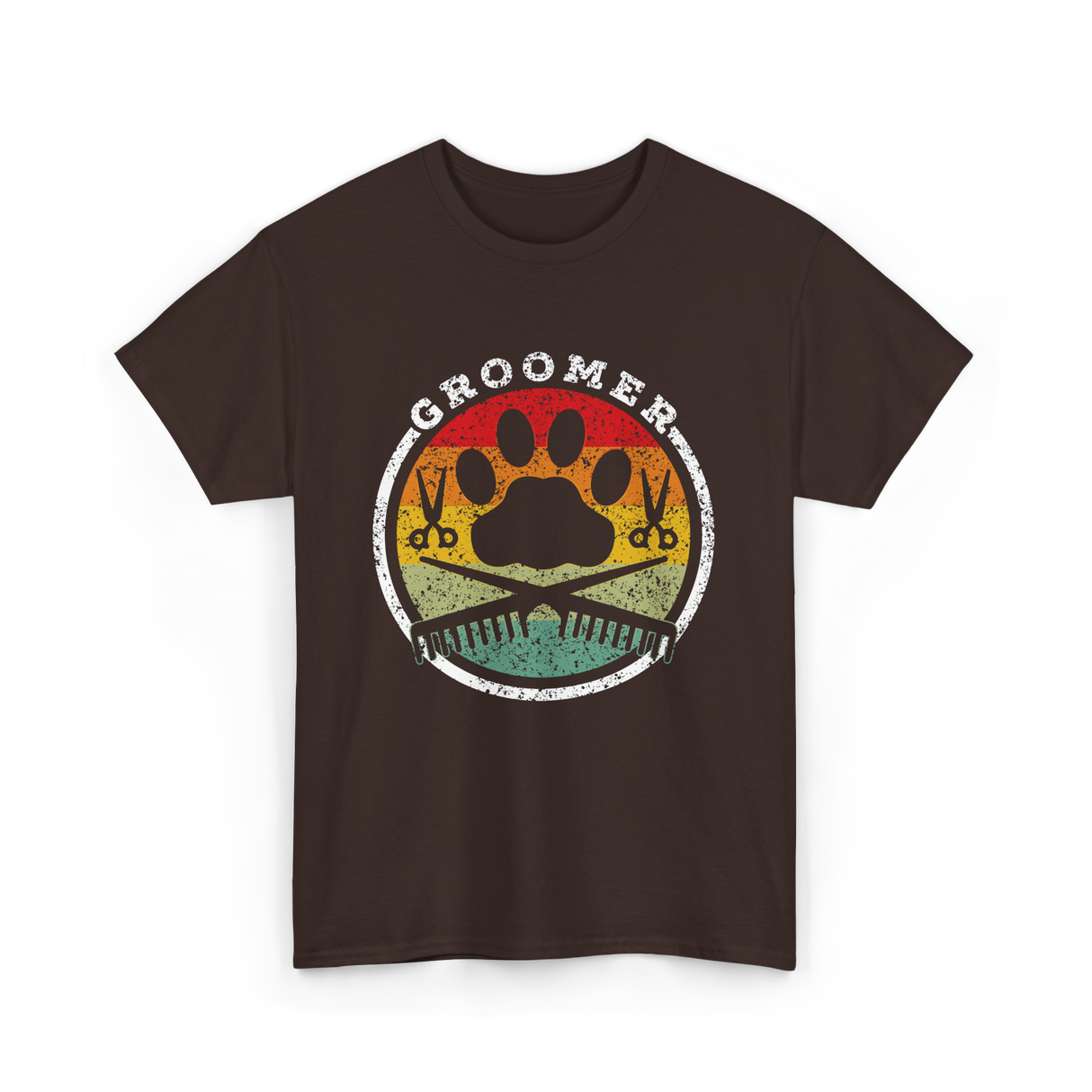 Groomer Dog Grooming T-Shirt - Dark Chocolate