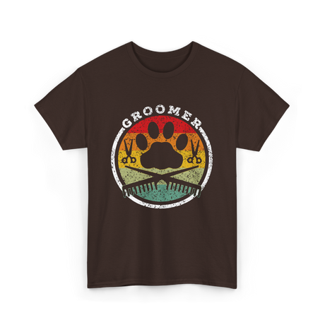 Groomer Dog Grooming T-Shirt - Dark Chocolate