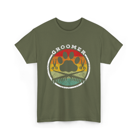 Groomer Dog Grooming T-Shirt - Military Green