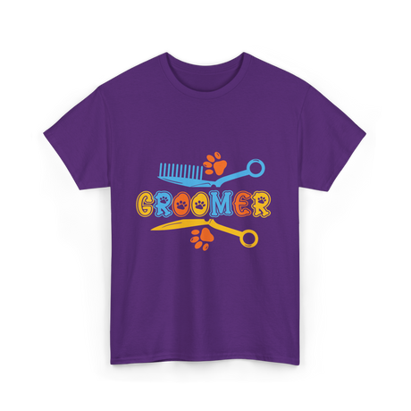 Groomer Grooming Dogs Dog T-Shirt - Purple