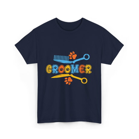 Groomer Grooming Dogs Dog T-Shirt - Navy