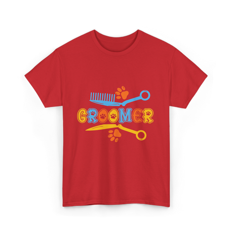 Groomer Grooming Dogs Dog T-Shirt - Red