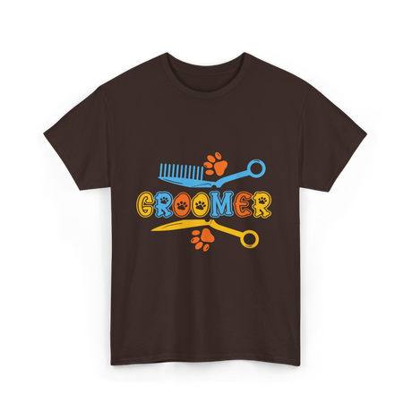 Groomer Grooming Dogs Dog T-Shirt - Dark Chocolate