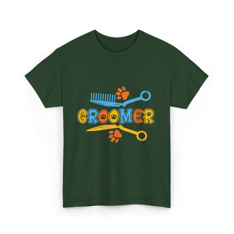 Groomer Grooming Dogs Dog T-Shirt - Forest Green