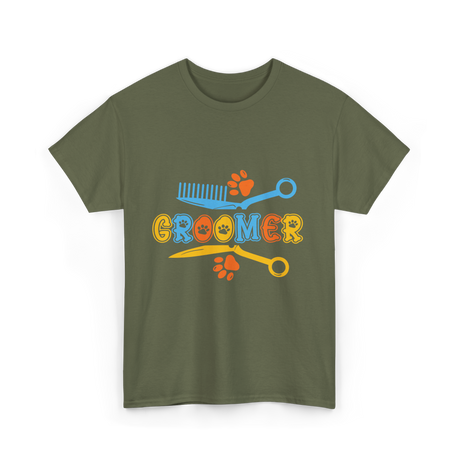 Groomer Grooming Dogs Dog T-Shirt - Military Green