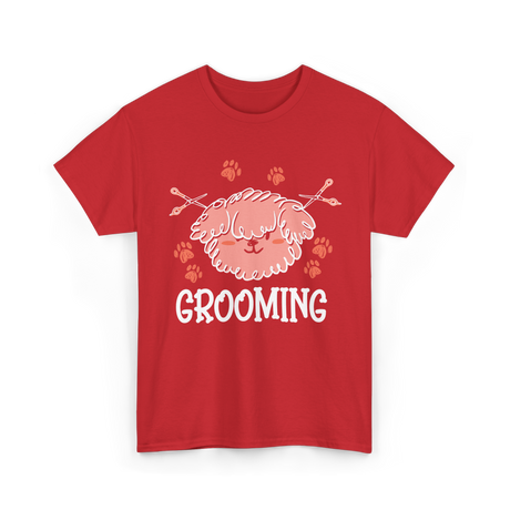 Grooming Groomer Dog Haircut T-Shirt - Red