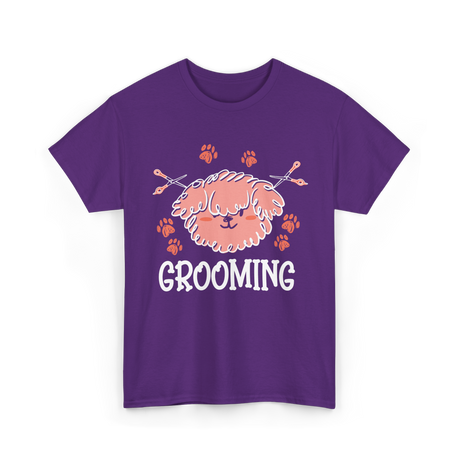 Grooming Groomer Dog Haircut T-Shirt - Purple