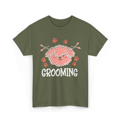 Grooming Groomer Dog Haircut T-Shirt - Military Green