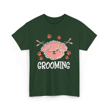 Grooming Groomer Dog Haircut T-Shirt - Forest Green