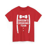 Groom's Drinking Team Party T-Shirt - Red