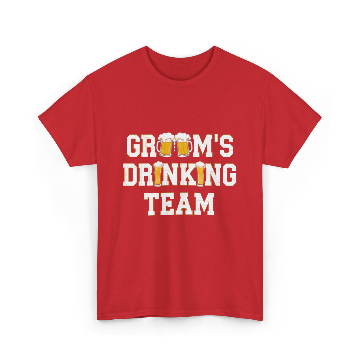 Groom's Drinking Team T-Shirt - Red