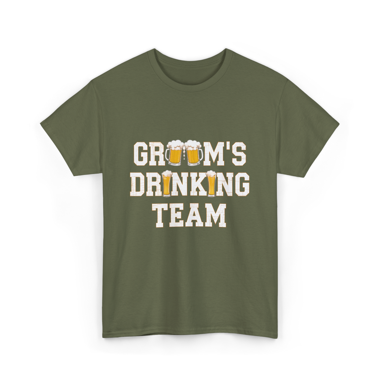 Groom's Drinking Team T-Shirt - Military Green