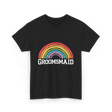 Groomsmaid Rainbow Celebration T-Shirt - Black