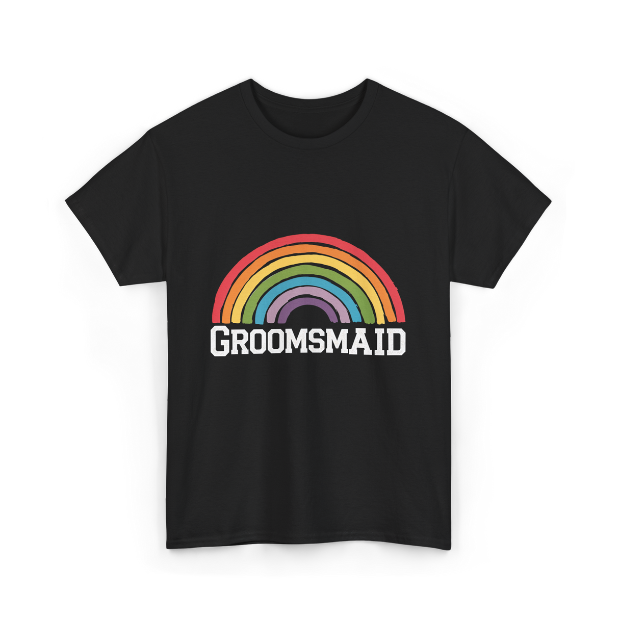 Groomsmaid Rainbow Celebration T-Shirt - Black