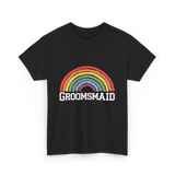 Groomsmaid Rainbow Celebration T-Shirt - Black