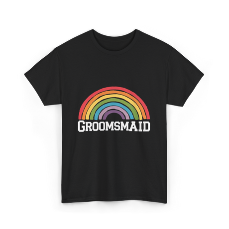 Groomsmaid Rainbow Celebration T-Shirt - Black