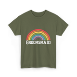 Groomsmaid Rainbow Celebration T-Shirt - Military Green