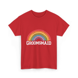 Groomsmaid Rainbow Celebration T-Shirt - Red