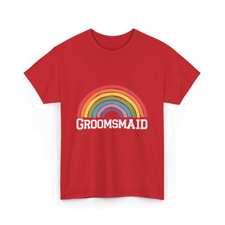 Groomsmaid Rainbow Celebration T-Shirt - Red