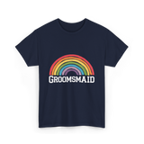 Groomsmaid Rainbow Celebration T-Shirt - Navy