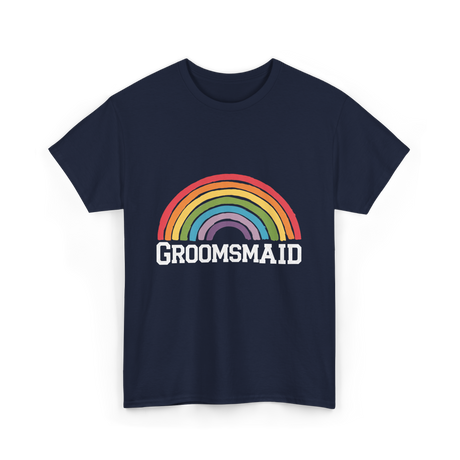 Groomsmaid Rainbow Celebration T-Shirt - Navy