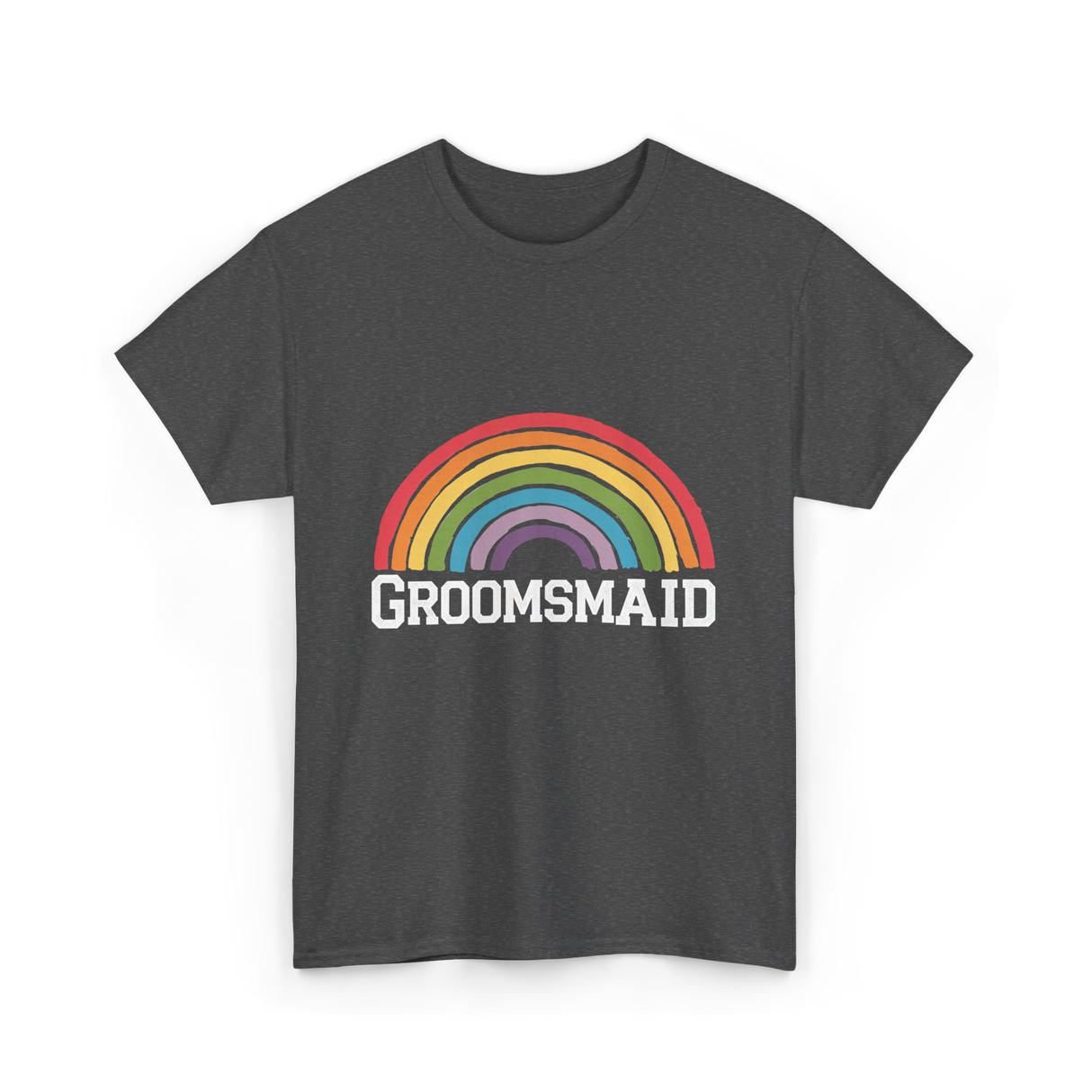 Groomsmaid Rainbow Celebration T-Shirt - Dark Heather