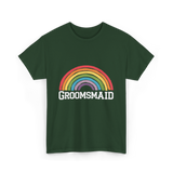 Groomsmaid Rainbow Celebration T-Shirt - Forest Green