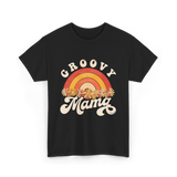 Groovy Mama Rainbow Flowers Mom T-Shirt - Black