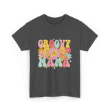 Groovy Mama Retro Mom T-Shirt - Dark Heather