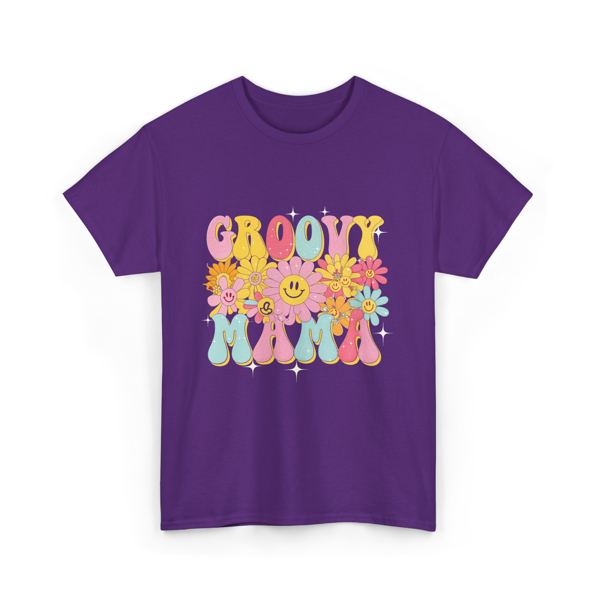 Groovy Mama Retro Mom T-Shirt - Purple