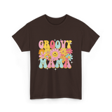 Groovy Mama Retro Mom T-Shirt - Dark Chocolate