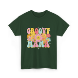 Groovy Mama Retro Mom T-Shirt - Forest Green