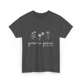 Grow in Grace Christian Faith T-Shirt - Dark Heather