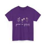 Grow in Grace Christian Faith T-Shirt - Purple