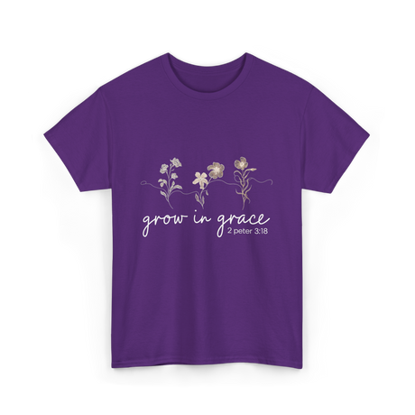 Grow in Grace Christian Faith T-Shirt - Purple