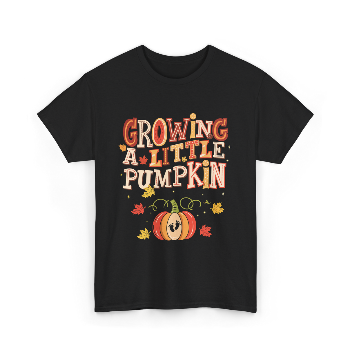 Growing A Little Pumpkin Fall T-Shirt - Black