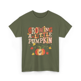 Growing A Little Pumpkin Fall T-Shirt - Military Green