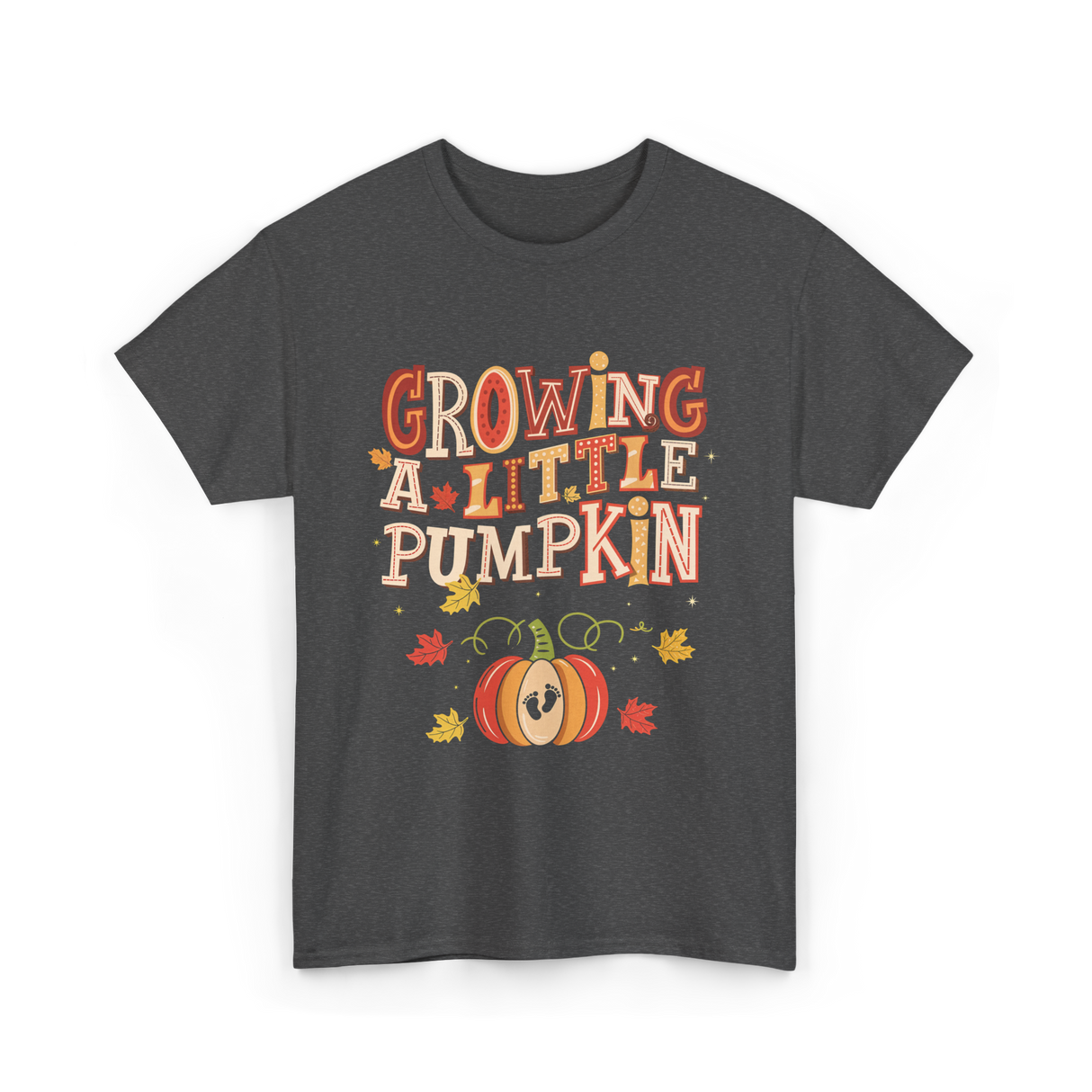 Growing A Little Pumpkin Fall T-Shirt - Dark Heather