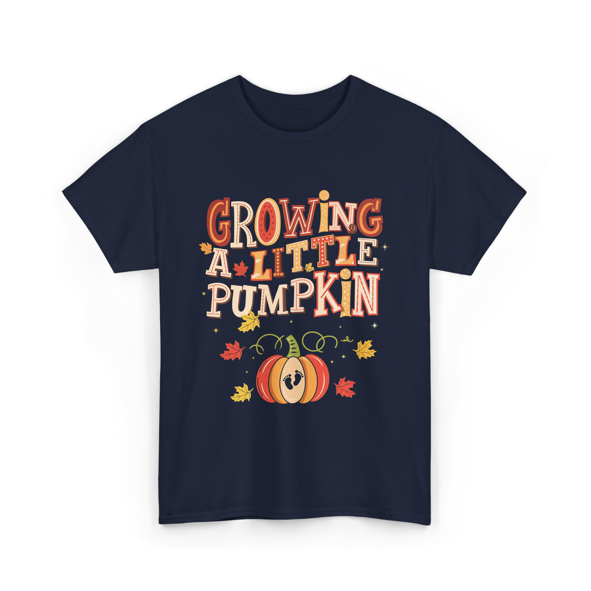 Growing A Little Pumpkin Fall T-Shirt - Navy