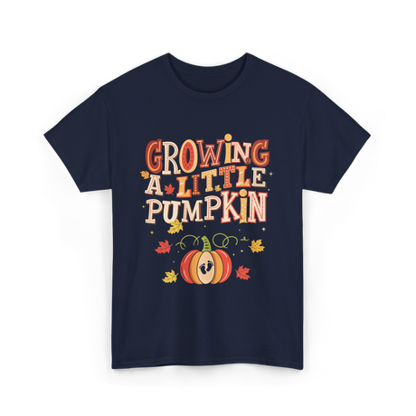 Growing A Little Pumpkin Fall T-Shirt - Navy