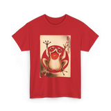 Grumpy Frog Japanese Art Frog T-Shirt - Red