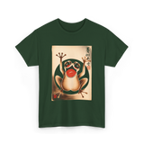 Grumpy Frog Japanese Art Frog T-Shirt - Forest Green