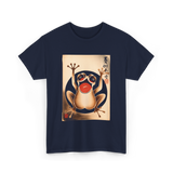 Grumpy Frog Japanese Art Frog T-Shirt - Navy