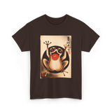 Grumpy Frog Japanese Art Frog T-Shirt - Dark Chocolate